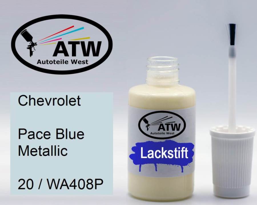 Chevrolet, Pace Blue Metallic, 20 / WA408P: 20ml Lackstift, von ATW Autoteile West.